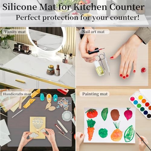 Custom Multisize 1mm Thick Clear Silicone Table Cover Protector - 9 x 73 Inch Water Resistant Rectangular Non-Slip Desk Pad for Coffee Table/Writing Desk - size: 9in x 73in