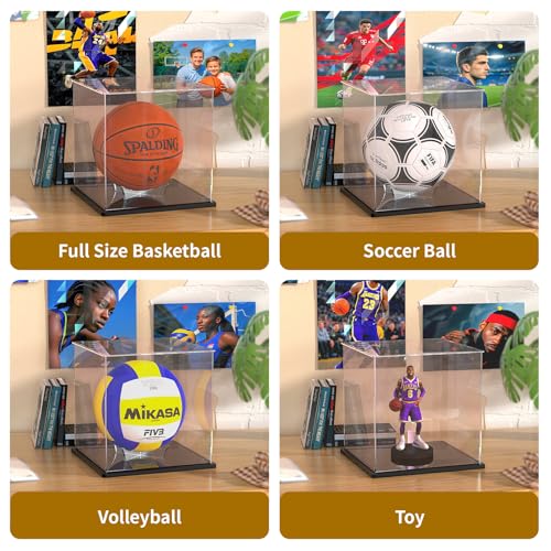 Basketball Display Case, Clear Acrylic Full Size Basketball Case - size: 11 x 11 x 11.4 inches