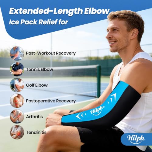 Hilph Full Arm Elbow Ice Pack Sleeve for Pitchers, Extended-Length Design - size: Large