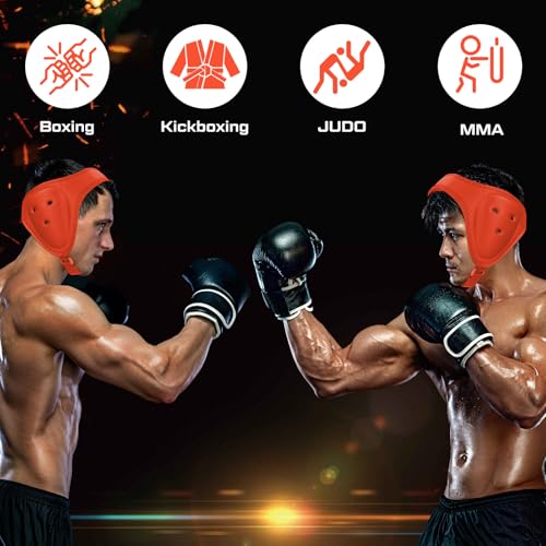 Jerify 2 Pcs Wrestling Headgear for Kid Youth, Orange - color: orange