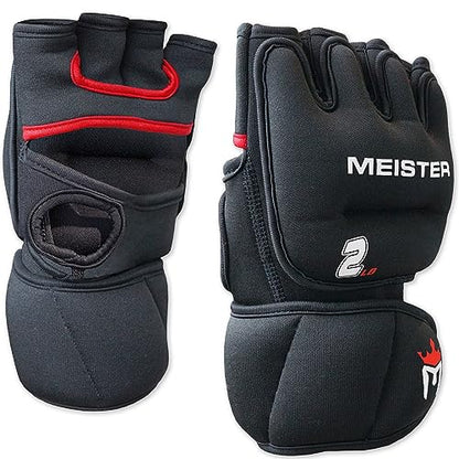 Meister Elite 2lb Weighted Gloves for Cardio & Heavy Hands - Black