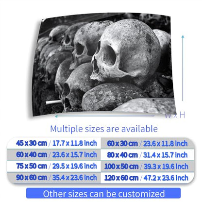 Aquarium Background Stickers - Skull Stack Black - Fish Tank Reptile Terrarium Decor Poster (60 x 40 cm / (23.6 x 15.7 inches))