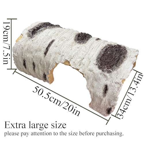Faux Log Fish Cave for Koi Pond, Extra Large 20" x 13.4" x 7.5",Resin,for Koi Hiding & Playing and Ponds Decorative