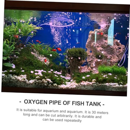 UKCOCO 30m Fish Tubing Flexible Airline Hose for Aquariums and Hydroponics Transparent Hose for Oxygen Pumps and Accessories