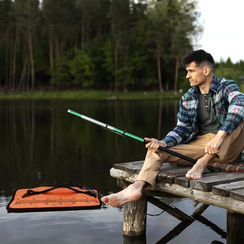 Orange Floating Fish Basket for Live Caught, 10 Gallons Foldable Fishing Holder for Pier, Kayak, Boat Fishing, Large Fishing Bait Storage