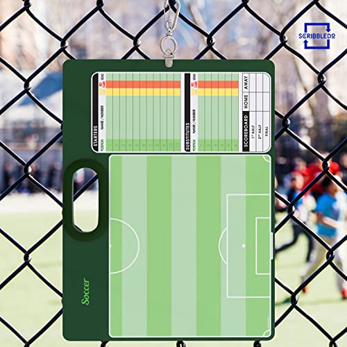 Soccer Dry Erase Coaching Board 15"x10.5" Whiteboard for Coaches - 2 Markers Included - Tactics Field Board for Soccer Coaching Equipment Accessories - Perfect Coach Gift