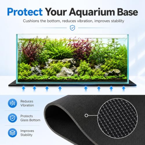 Aquarium Leveling Mat, 6 mm EVA Foam Fish Tank Pad, Textured Anti-Slip Aquarium Base Mat, Water-Resistant Cushion Pad for Glass Aquariums, Planted Tanks, Stands, Shelves (15-3/4 x 9-13/16 in) - size: 15-3/4 x 9-13/16 in