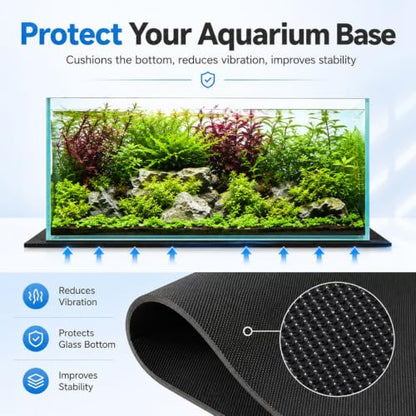 Aquarium Leveling Mat, 6 mm EVA Foam Fish Tank Pad, Textured Anti-Slip Aquarium Base Mat, Water-Resistant Cushion Pad for Glass Aquariums, Planted Tanks, Stands, Shelves (23-5/8 x 17-11/16 in) - size: 23-5/8 x 17-11/16 in
