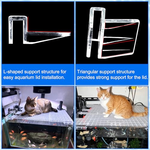 6pcs Transparent Aquarium Lid Clips,Rimless Fish Tank Glass Cover top Support,Aquarium Hood Holder, Acrylic and Glass Aquarium top Clips,fit 5-6mm Thickness Glass - size: 6pcs 5-6mm clips