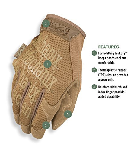 Mechanix Wear Original Coyote Tactical Gloves, Large - color: Brown, size: Large