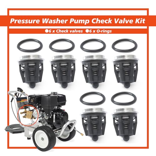 6PCS 70-0009 Pressure Washer Pump Check Valve Kit Replacement for Mi-T-M for InterPump 47 49 50 51 Series 758-543 36.7032.01 Kit01 K01, Replace 700009