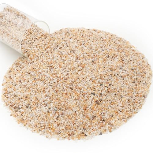1-3mm Coarse Sand for Plants, 5lb Horticultural Grit for Aquariums, Succulents, Desert Silica Sand for Cactus, Decorative Gravel for Vases Filler, Gold Grit for Bonsai, Landscaping