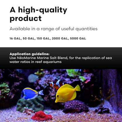 Brightwell Aquatics - NeoMarine Marine Salt Blend for Reef Aquarium - Fish Tank Starter Aquarium Salt - Aquarium Water Treatments, 16-GAL - size: 50-GAL