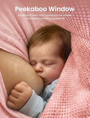PATPAT Nursing Cover for Breastfeeding, Soft Breathable Privacy Poncho, Multi-Use Jacquard Knit Breastfeeding Cover for Moms, Portable Nursing Shawl & Baby Blanket (Blush Pink) - color: Blush Pink