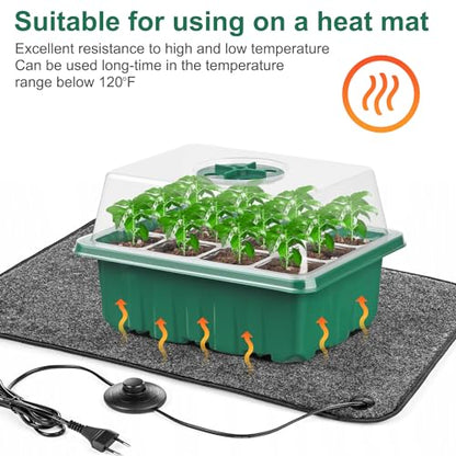 12 Pack Seed Starter Tray Seed Starter Kit (144 Cells Total Tray) with Humidity Adjustable Dome, for Seeds Growing Starting Plant Germination Trays, Mini Green House Germination Trays.