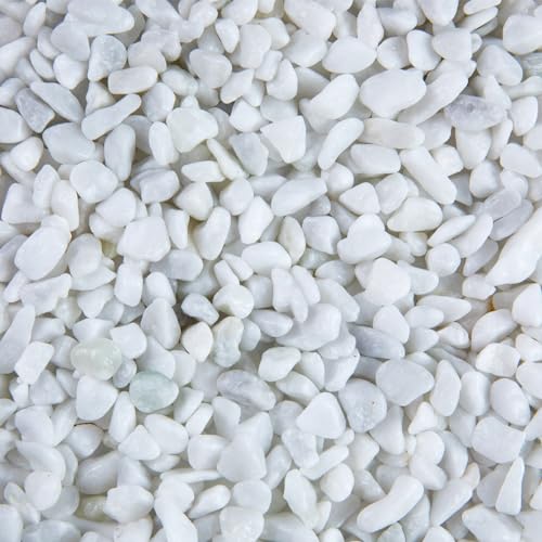 5lb Polished Aquarium Silica Gravel, Decorative Pebbles Substrate for Fish Tank, Vases, All Purpose Silica Gravel for Aquarium, Fire Pits, and Landscaping, Snow White(0.16-0.24”) - color: White Small, size: 5LB