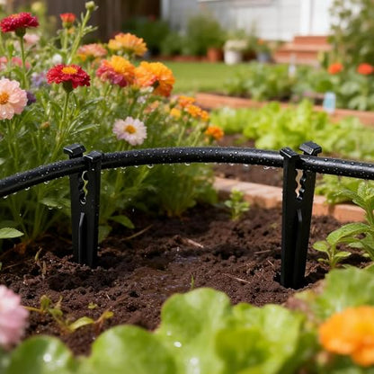 110 Pack Drip Irrigation Support Stakes for 1/4 Inch Tubing: Plastic 1/4" Drip Emitter Holder Stakes 5.6-Inch Long Micro Tube Dripline Holder for Garden Ground Securing Hoses - size: 1/4" Drip Stake-110P
