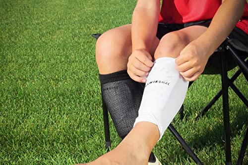 Kwik Goal Shin Guard Compression Sleeves - color: White, size: Youth