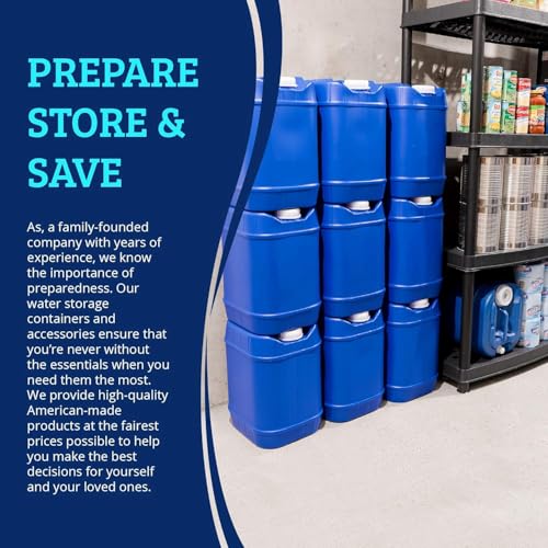 5-Gallon Stackable Water Storage Containers, Emergency Water Storage for Camping and Disaster Preparedness, 20 Gallons - style: 20 Gallon Kit (4 Containers)