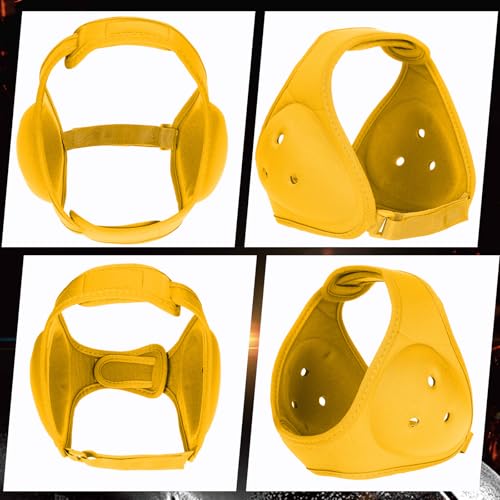 Jerify 2 Pcs Wrestling Headgear for Kid Youth, Yellow | Adjustable Ear Guard, Soft Grappling Head Protection, Ventilated Design for Training, Durable Wrestling Gear for Competition - color: Yellow