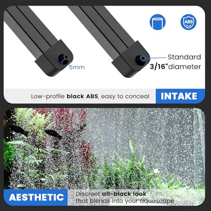 hygger Weighted Nano Mist Bubble Wall Bar, 2-Pack 9.8" Self-Sinking ABS Air Stone Strip with Gentle Oxygen Diffuser for Freshwater & Marine Aquarium, Hydroponics - size: 9.8 Inch 2pcs