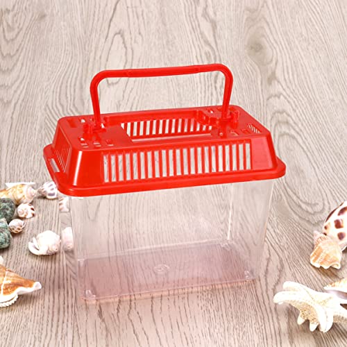 Portable Fish Tank for Travel Mini Plastic Fish Carrier Handle for Turtle Gold Fish