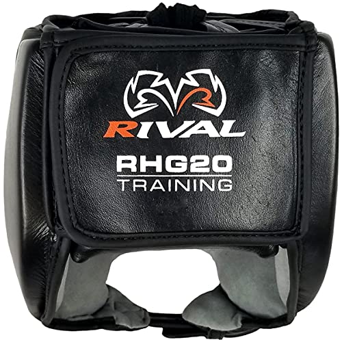 RIVAL Boxing RHG20 Traditional Headgear - Microfiber Inner Lining, Quick and Easy Adjustment, and Dual Density Foam Padding - color: Black/Black, size: X-Large