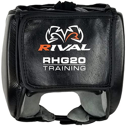 RIVAL Boxing RHG20 Traditional Headgear - Microfiber Inner Lining, Quick and Easy Adjustment, and Dual Density Foam Padding - color: Black/Black, size: Small