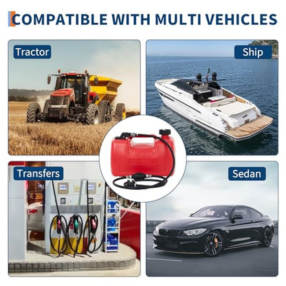 3 Gallon Marine Portable Tank Outboard Boat Transfer Tank with Line l-Shaped Handle Easy to Carry 14.1*11.2*9.8 Inch - size: 12 L