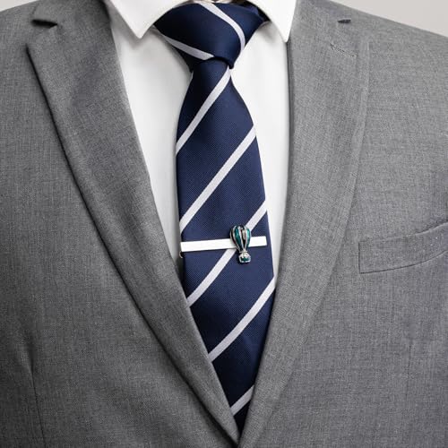 HAWSON 2/2.2 Inch Various Tie Clips for Men Unique, Personalized Novelty Tie Bars Pins Tacks, Funny Theme Wedding Holiday Gifts for Husband Groomsmens - style: Hot Air Balloon