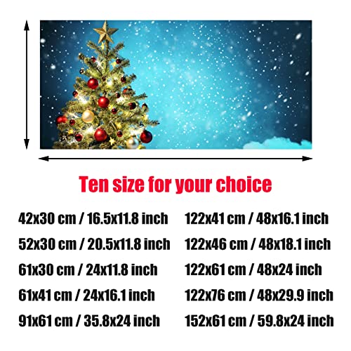 Christmas Aquarium Background Poster, Fish Tank Decorations Pictures 3D Effect PVC Adhesive Poster Christmas Tree Decor Paper Cling Decals Sticker,42x30cm