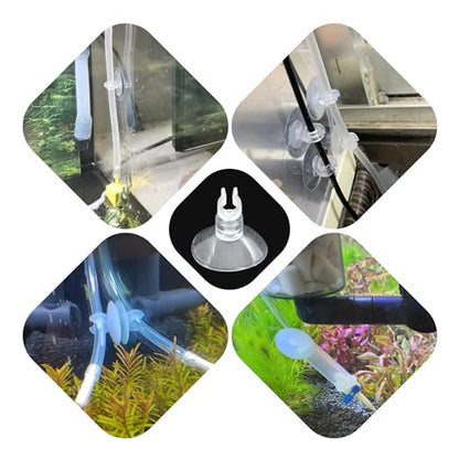 40PCS 5mm Aquarium Suction Cup Clips, Clear Airline Tube Holders for Fish Tank Air Hose, Clamps for Aeration Tubing Setup and Organization - size: 5mm