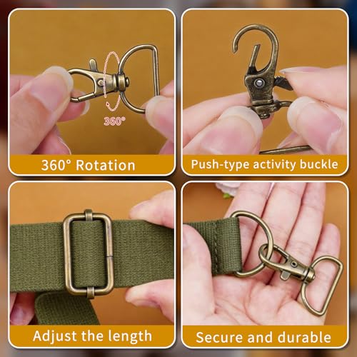 Hysagtek 60 Pcs Purse Hardware for Bag Making - Swivel Hook D Rings Slide Buckles, Bag Hardware Supplies for Handbag Fasteners, Strap, Backpack DIY Craft Accessories, 1 Inch, Bronze - color: Bronze
