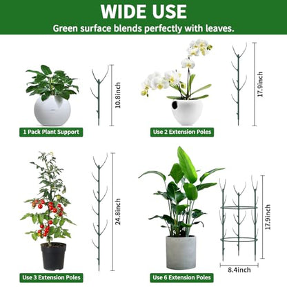 30Pcs Stackable Monstera Plant Support Stakes for Indoor Plants, Climbing Plant Support Kit with Stem Supports & Garden Wire for Philodendron, Pothos & Vine Plants