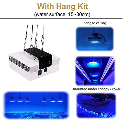 4PCS RL90 Full Spectrum Led Aquarium Light Fish Tank LED Light Reef Light Marine Aquarium Tank Lamp for 96" 240CM Reef Fish Tank Light with Smart APP Control(Full Spectrum - with Hang Kit) - color: White, size: Full Spectrum - With Hang Kit