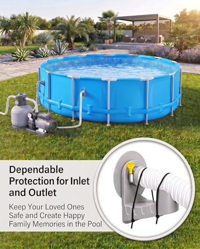 2 Pack Swimming Pool Pipe Holders for Above Ground Pools, Pool Hose Supports Accessories Designed to Fit Intex Pools, Prevent Pipe Sagging Improve Pool Hose Lifespan with Cable Ties & Hose Clamps