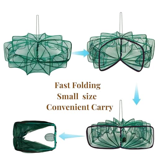Collapsible Fishing Bait Minnow Trap - Durable Fish Trap Net for Minnow, Crab, Crayfish, Shrimp Fish Trap Net - Designed for Minnows and Beyond
