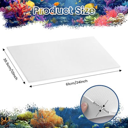 Aquarium Leveling Mat, 12 x 24 Inch Under Tank Pad, 6mm Thick Non-Slip Shockproof Fish Tank Cushion, Waterproof, Easy to Cut, White - color: White, size: 12 x 24in