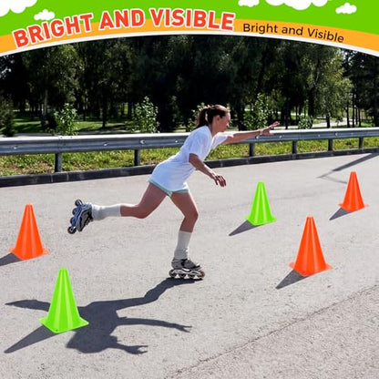 Reginary 40 Pcs Training Cones for Sports, 7 Inch - color: Orange, Green