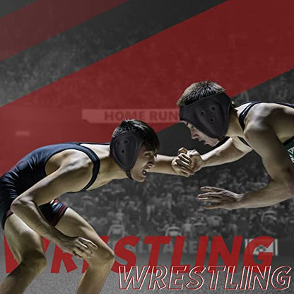 Jerify 2 Pcs Wrestling Headgear for Kid Youth, Black - color: Black