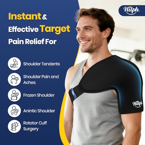 Hilph 3D Double-Layer Gel Shoulder Ice Pack Wrap Rotator Cuff Cold Therapy - size: Medium