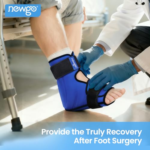 NEWGO Foot Ice Pack Wrap – Cold Compression for Plantar Fasciitis, Blue | 360° Full Coverage Gel Ice Boot, Reusable For Heel & Ankle Pain, Swelling, Achilles Tendonitis, Sprains - color: Blue