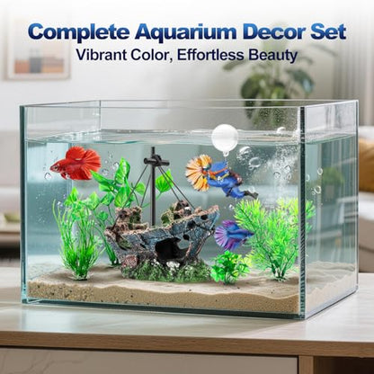 6 Pack Little Diver Floating Fish Tank Decoration，Mini Floating Submarine Aquarium Plants Sunken Ship Decoration — Safe Resin Fish Tank Decor for Betta, Shrimp (5.3 x 2.5 x 4.5 inches) - size: 6 Pcs