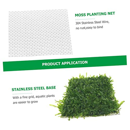 VICASKY Aquarium Fixed Mesh Pad Stainless Steel Wire Mesh Fish Tank Net Moss and Grass Plant Holder