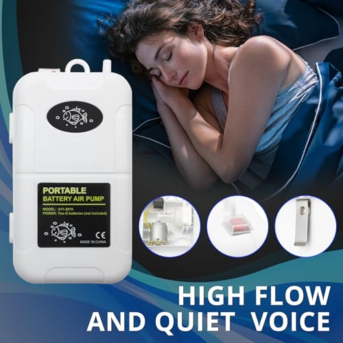 Small Air Pump for Fish Tank 6 Gallons, Aerator for Bait Bucket,Bubbler Stones for Aerator, Bait Bucket Air Pump,Quiet Voice, Suitable for Tropical Fish Enthusiasts and Fishing Enthusiasts