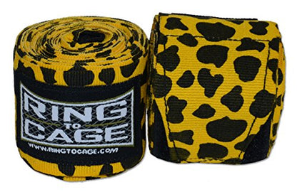 Ring to Cage Handwraps Mexican Style Stretchable- Patterned 180" Long - 23 Color Patterns - color: Leopard