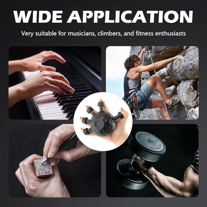 Finger Grip Strengthener, Adjustable Hand Grip Strength Trainer, Stress Relief Ball Finger Exerciser Gripper Tool for Muscle Building and Injury Recover