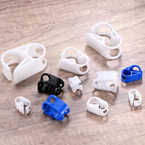 M METERXITY 10-Pack Adjustable Plastic Tubing Clamps 1/8-1/4 Inch Water Flow Control Tube Clip Adjustment Hose Pipe Clips for Beer Bottle/Plumbing/Instruments/Equipment [White]