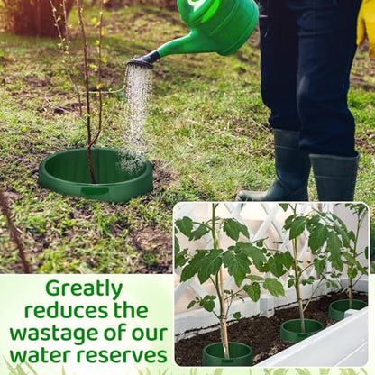 6 Pcs Grow Planting Rings 7 Inch Water Saver Irrigate Green Round Planting Rings Circular Landscape Edging Kit for Deep Watering Veggies Herbs Flowers Trees and Garden Plants