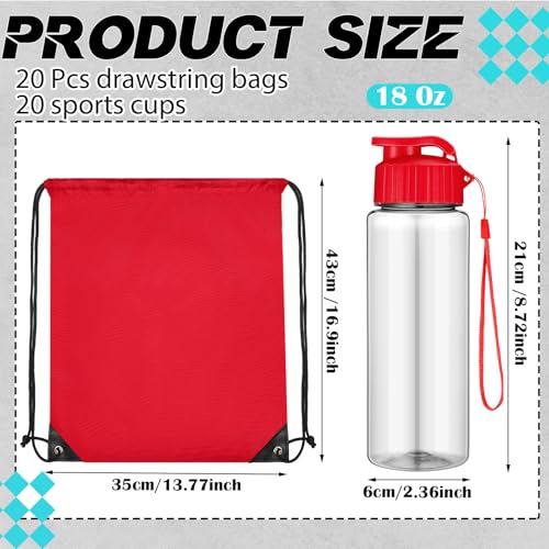 20 Sets 17oz Water Bottles Bulk and Drawstring Backpacks, Chic - color: Chic
